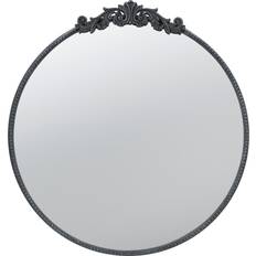 A&B Home 32 H W Round Black Wall Mirror