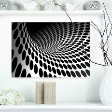 Design Art Waves and Circles Black nâ White Wall Decor