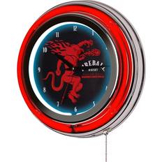 Neon wall art American Art Decor Fireball Retro Round Neon Wall Clock