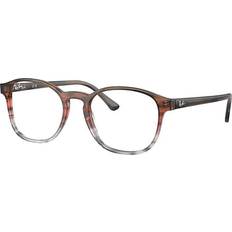 Rood Brillen en leesbrillen Ray-Ban RB5417 Gestreept bruin en rood Montuur Helder Glazen gepolariseerd 50-19