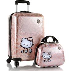 Hvid Kuffertsæt Heys America Kitty Luggage Beauty Case Set 21 Sided Expandable Spinner Luggage 2