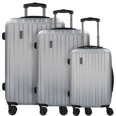 Resväskor set 3 Bugatti Hard Resväska Set Lima 4 Hjul 3 St Silver