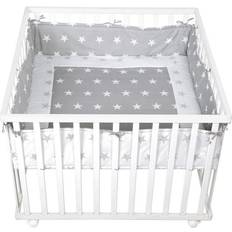 Roba Parc Bébé Little Stars Bois Blanc 100 x 100 cm