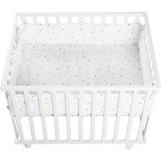 Parcs pour bébé Roba Parc À Roues 75 x 100 Réglable Avec Tour Étoilé En Bois Blanc