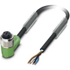 Electrical Cables Phoenix Contact SAC-4P-5.0-PVC/M12FR Sensor/Aktor-Kabel, 4-Polig, M12 Buchse Gewinkelt, A Kodierung, 5m Kabellänge, Schwarz