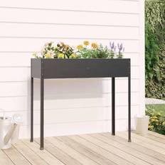 vidaXL Garden Planter Anthracite Galvanised Steel