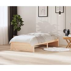 vidaXL 100x200 cm Massivt Træ Hvid Sengeramme