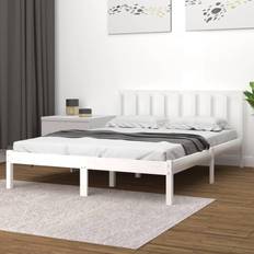 vidaXL 160x200 cm Massivt Fyrretræ Hvid Sengeramme