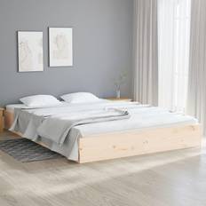 Pino Estructuras de cama vidaXL Estructura De Cama Doble Sin Colchón Madera Maciza 180x200 cm - Marrón