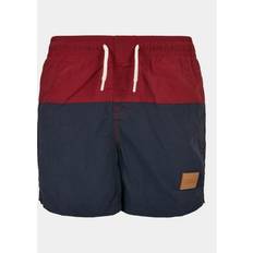 Urban Classics Block Swim Shorts Trunks - Navy/Burgundy