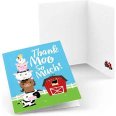 Plates, Cups & Cutlery Farm Animals Baby Shower or Birthday Party Thank You Cards (8 count)