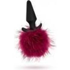 Red Pom Poms Blush Novelties Pom Plugs Fur Pom Pom Burgundy Red