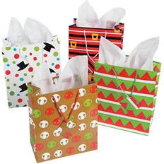 Christmas Gift Bags Fun Express Med Cheery Christmas Gift Bag (Dz) Party Supplies 12 Pieces