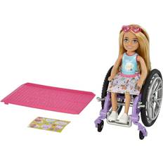 Barbie Leker Mattel Barbie Chelsea Doll With Wheelchair & Ramp Blonde