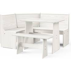 Lounge Patio Dining Sets vidaXL 3 Piece White Patio Dining Set