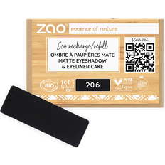 Økologiske Øjenskygger ZAO Øjne Eyeshadow & Primer Refill Rectangular Eyeshadow Matt 206 Matt Black 1,30 g