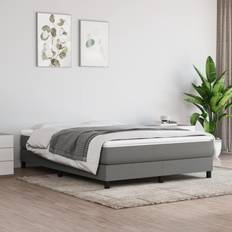 Lits et Matelas vidaXL Cadre de lit Gris foncé 140x190 cm Tissu 3120509