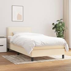 Beige Betten vidaXL mit Matratze Creme 80x200 cm Boxspringbett