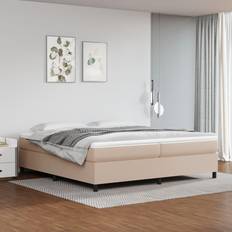 vidaXL 200x200 kunstlæder cappuccinofarvet Kontinentalseng