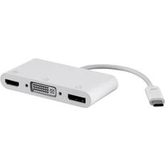 Monoprice USB-C to 4K DisplayPort HDMI and Single-Link DVI-D Passive Adapter