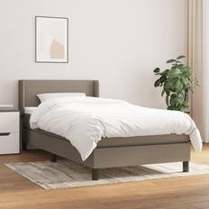 90cm - Beige Kontinentalsängar vidaXL med madrass taupe Kontinentalsäng