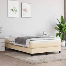 120 cm - Beige Sengerammer vidaXL kontinentalseng stof Sengeramme