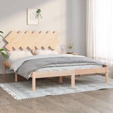 vidaXL Estructura De Cama Doble Madera Maciza 140x190 cm - Marrón