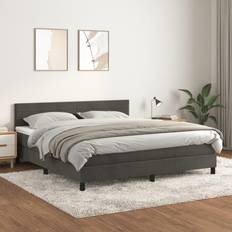 200cm Bedden vidaXL Boxspring Met Matras Fluweel 160x200 cm