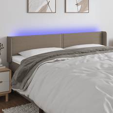 vidaXL LED taupe 203x16x78/88 Sänggavel