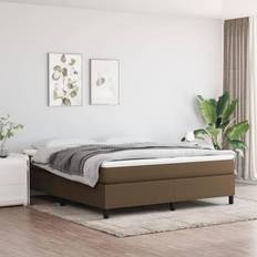 vidaXL Estructura De Cama Box Spring Tela Marrón Oscuro 180x200 cm