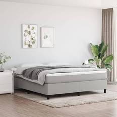 vidaXL Estructura De Cama Box Spring Tela Gris Claro 180x200 cm