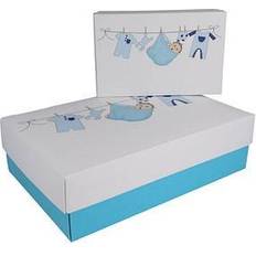 Milchpulverportionierer & Aufbewahrungsdosen 2 BUNTBOX Baby Boy M & L Geschenkboxen-Set weiß