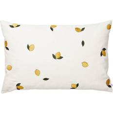 Yellow Cushion Covers Broste Copenhagen Embroidered Lemon Cushion Cover Gold, Yellow (60x40cm)