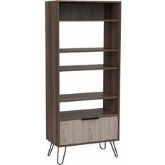 Metal Book Shelves Core Products Nevada Display Smoked Oak Book Shelf 171.2cm