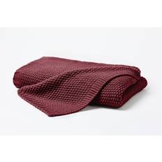 Rojo Mantas Primera Strickdecke Perlmuster 130x170 cm Marsala Manta Rojo (170x)