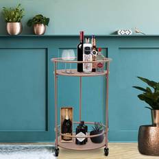 MonsterShop Porta Bevande Da Bar Trolley Cocktail Per Salotto Bar Ristoranti In Stile Art Deco Telaio In Ferro Finitura Carrello Tavolo