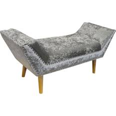 Silver Settee Benches Watsons on the Web LOUNGE Crushed Velvet Chaise Settee Bench