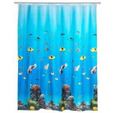 Polyester Rideaux de Douche Wenko Rideau De Douche "PEVA" 180 x 200 cm Bleu