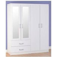 Beige Clothing Storage SECONIQUE Charles Wardrobe 154x190cm