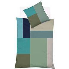 Fleuresse »Bed S 4259«, Mako-Satin, 2 Bettbezug Grün, Blau (200x228.6cm)