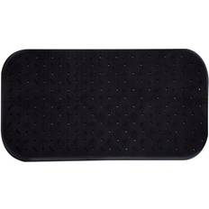 MSV Premium Shower Mat Anti-Bacterial Non-Slip with Suction Cups Black Rose Scent 36 x 76 cm