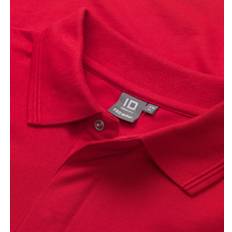 ID PRO Wear l/æ poloshirt trykknap Rød