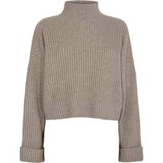 Co'Couture Dame Sweatere Co'Couture strik Row Box Crop champagne
