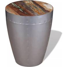 vidaXL Solid Reclaimed Wood Storage Seating Stool