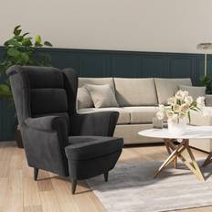 VidaXL Armchairs vidaXL Dark Grey Velvet 29.1 x 33.1 x 39.4 in Armchair