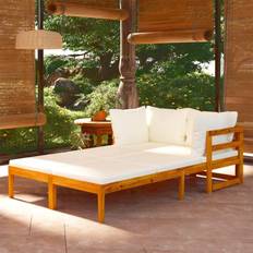 Sun lounger vidaXL Patio Sun Lounger 2 pcs Outdoor Sectional Furniture Sunbed Acacia Wood