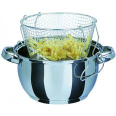 GSW Grytor GSW Frittertopp Med Insats Och Gjutet Glaslock 22 cm 36 x 23.5 x 13 cm med lock 3 L 22 cm