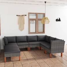 Muebles de Jardín y Exterior vidaXL Patio Lounge Set 8 Piece Sectional Sofa Couch Footrest with Cushions Conjunto de Sala de Exterior