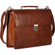 Leonhard Heyden Cambridge Aktentasche Leder 40 cm Laptopfach cognac