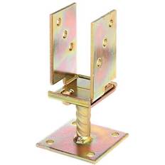 U-Post Support Adjustable Width and Screw-On Yellow Galvanised 71-131 mm